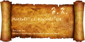Hatházi Kocsárd névjegykártya